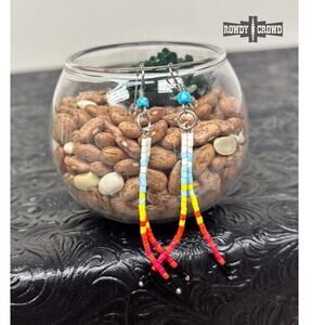 Western Southwest Beaded Dangle Sunburst Earrings